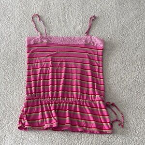 Victoria's Secret Pink Y2K Barbiecore Striped Tank Top M/L